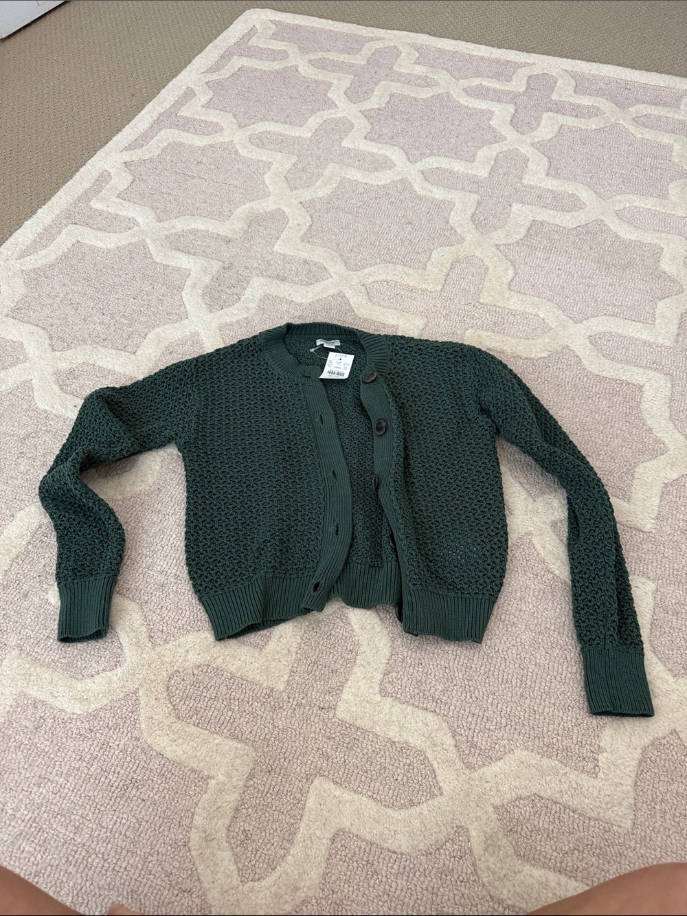 J. Crew Factory. Dark Green Knit Button-Front Women's Cardigan Sweater